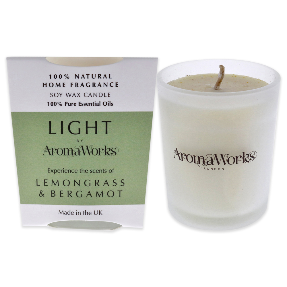 Light Candle Small-Lemongrass and Bergamot-Aromaworks for Unisex-2.65 oz Candle